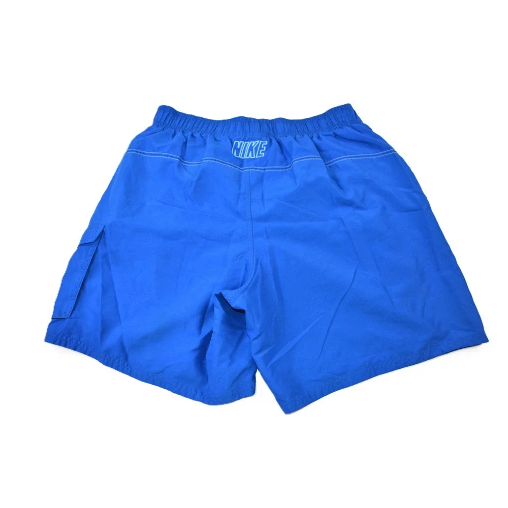Nike Mens Swim Trunks Blue Cargo Pocket Mesh Lined Board Shorts Size Large